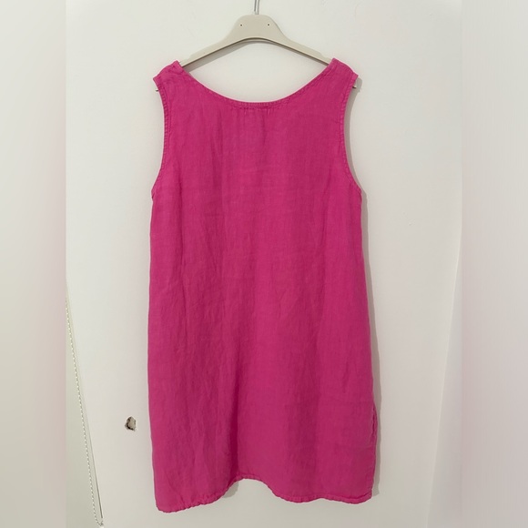 CP Shades “Jess” Scoop Neck Linen Dress in Hot Pink - Picture 5 of 8